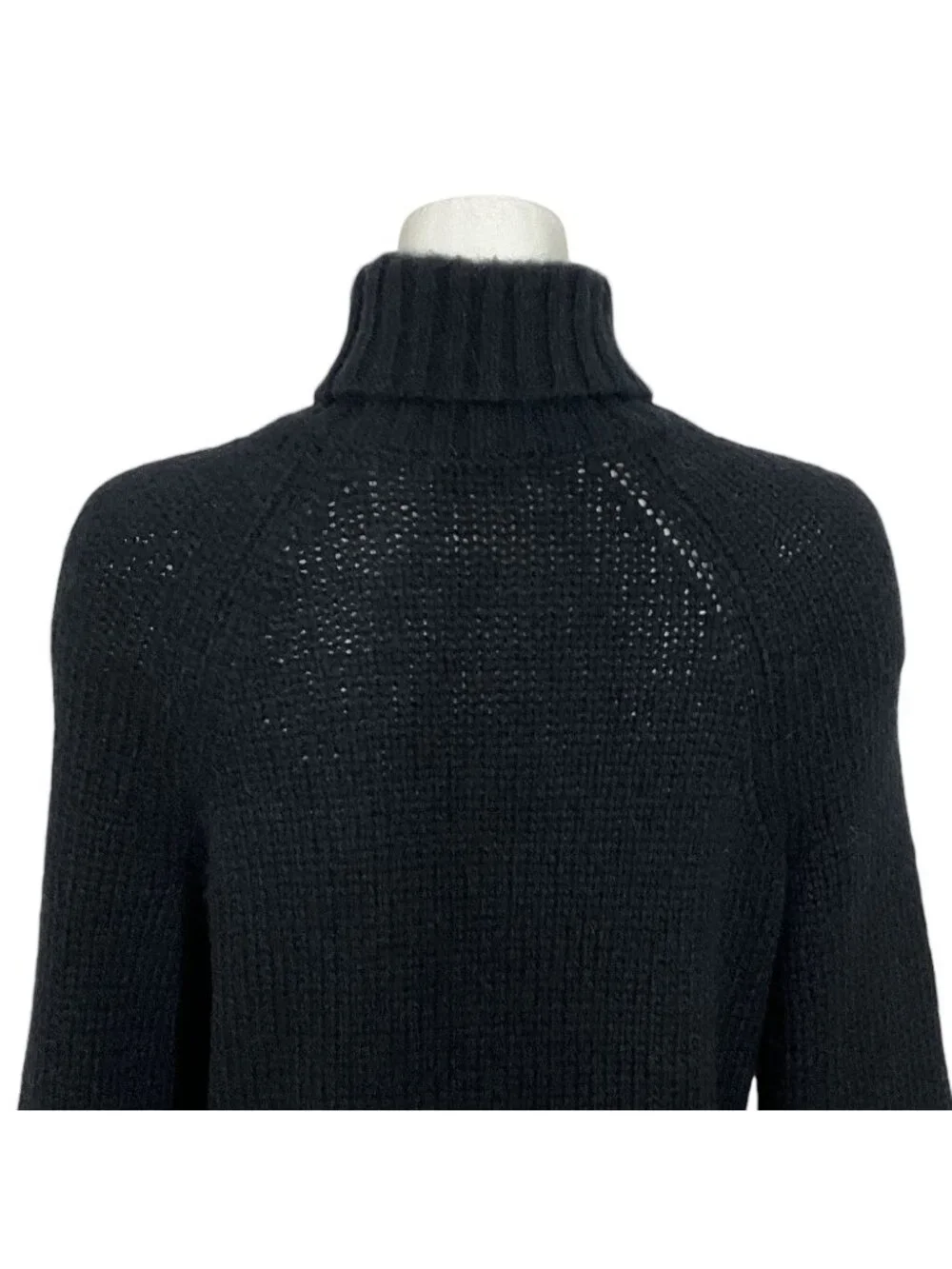Tory Burch Turtleneck Fringe Jennifer Sweater S Black Alpaca Wool